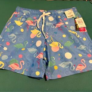 Men’s Flamingo Swim Shorts - Blue